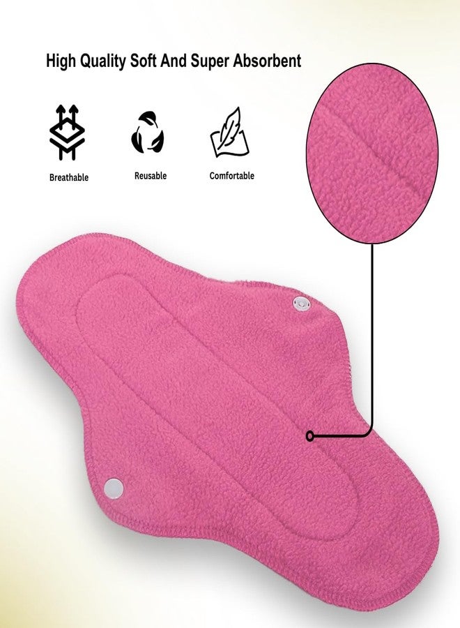 CareDone Super Comfy Heavy Flow Pad - Extra large| |Reusable Sanitary Cloth Pad | Organic Cotton| with leak proof | lasts upto 75-100 washes (Pink Cloth Pad-Pack 2) - Image 2